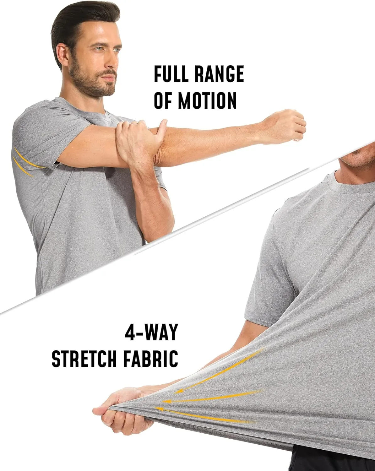 5 Pack T Shirts for Man UPF 50  Short Sleeve Dry Fit Workout T-Shirts Gym Running Activewear Tee Summer Tops