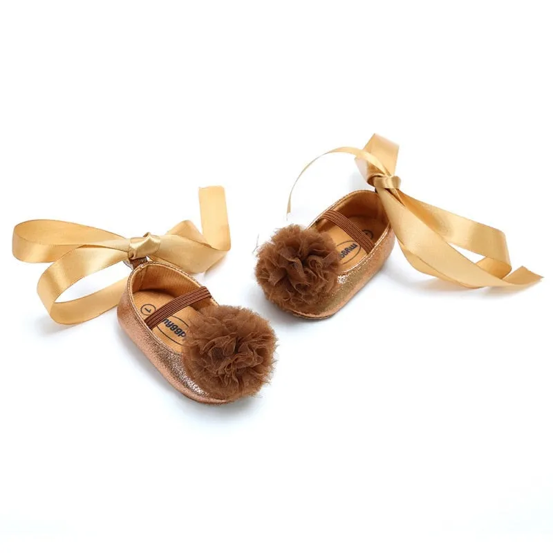 Bow Knot Pompom Shoes