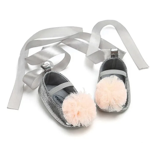 Bow Knot Pompom Shoes
