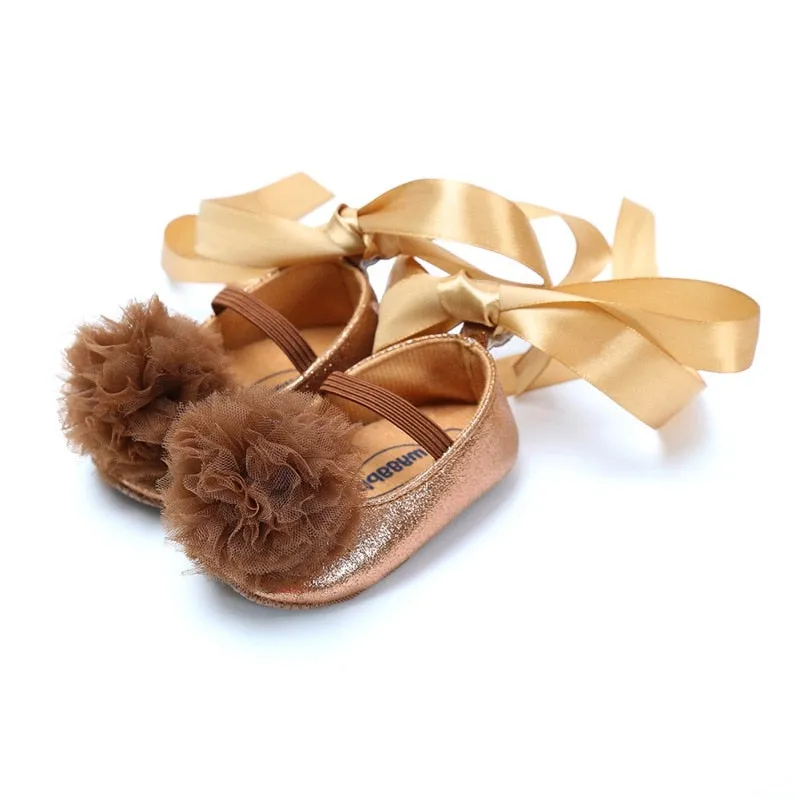 Bow Knot Pompom Shoes