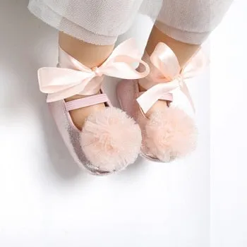 Bow Knot Pompom Shoes