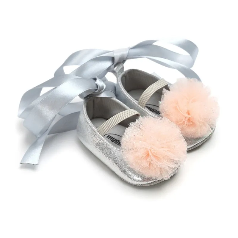 Bow Knot Pompom Shoes