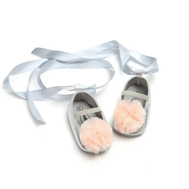 Bow Knot Pompom Shoes