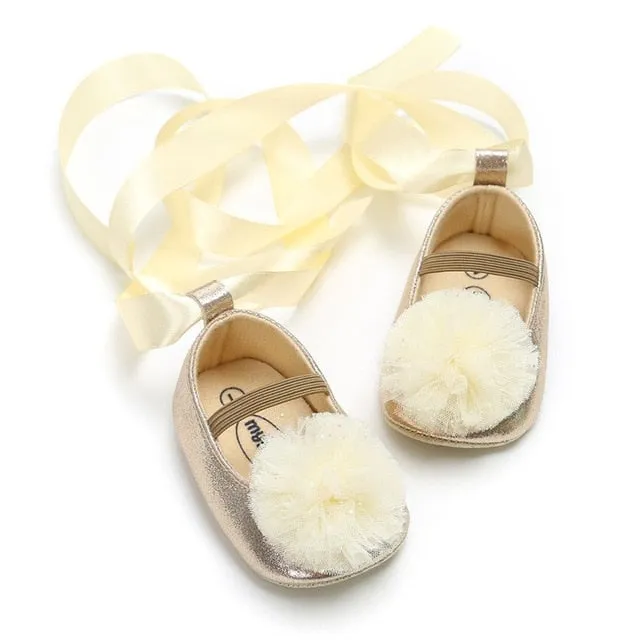 Bow Knot Pompom Shoes