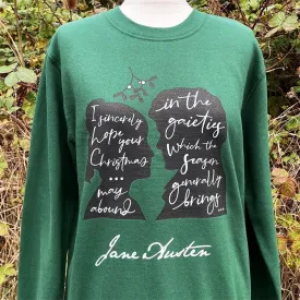 Jane Austen Christmas Sweater in Green