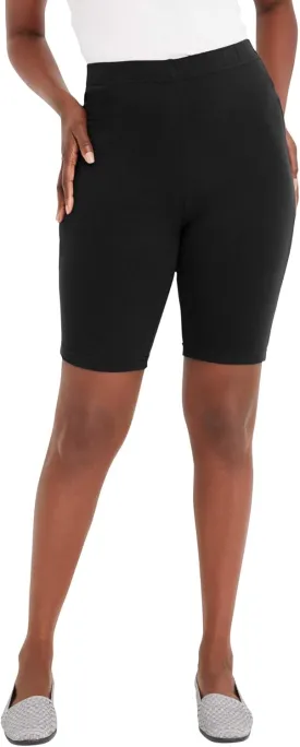 Jessica London Women's Plus Size Everyday Stretch Cotton Bike Short