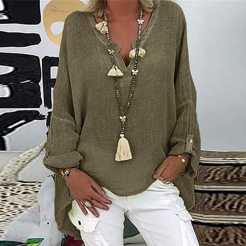 Linen Blouse Embroidered Shirt Summer Loose Hooded Top Womens Blouse Womens Blouses Long