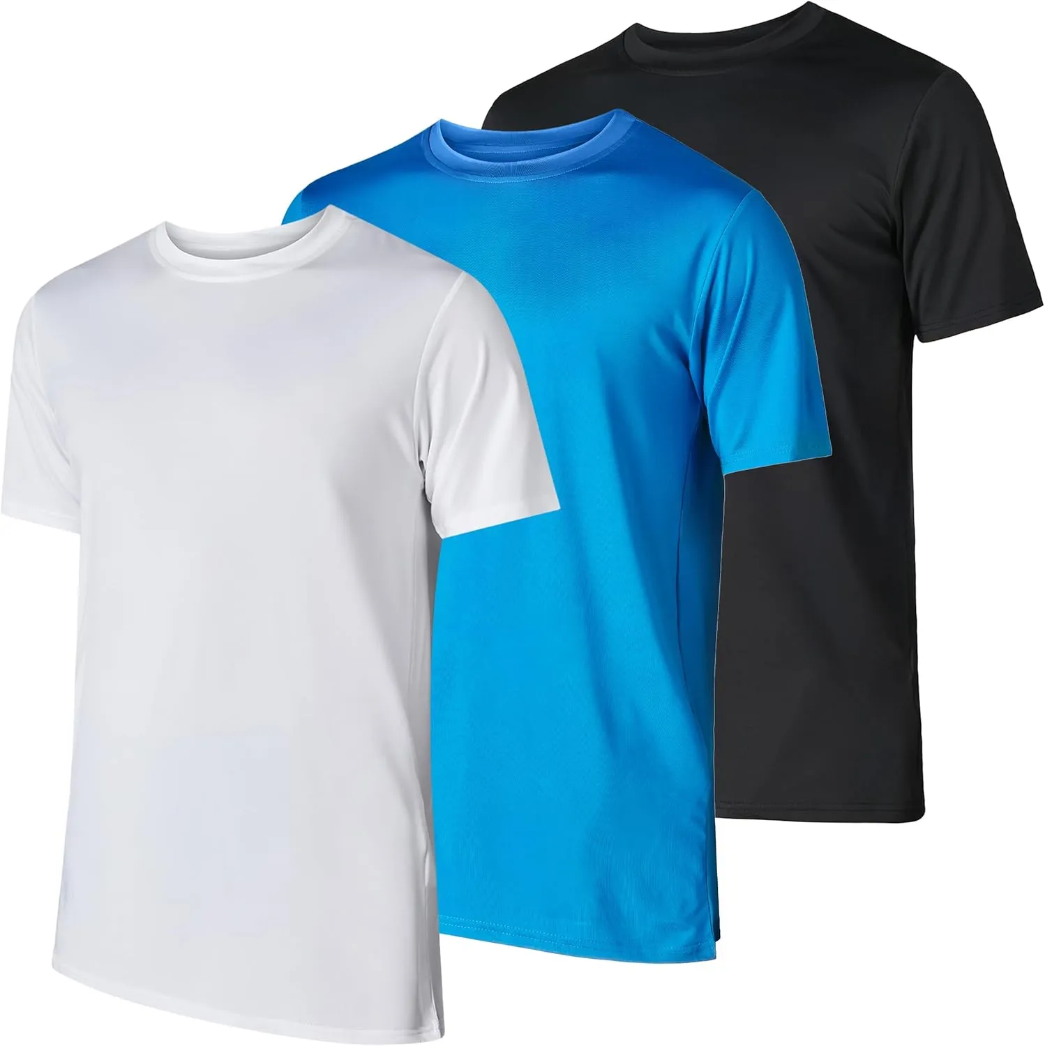 Mens Workout Short Sleeve Athletic Gym T-Shirts 3 Pack Mens Dry Fit Running Shirt Moisture Wicking Active Crew Tees for Men