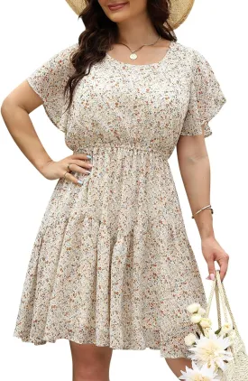 Nemidor Plus Size Summer Dresses for Curvy Women Casual Boho Midi Chiffon Print Floral Dress with Ruffle Sleeve 14-26 Nemidor Plus Size Summer Dresses for Curvy Women Casual Boho Midi Chiffon Print Floral Dress with Ruffle Sleeve 14-26