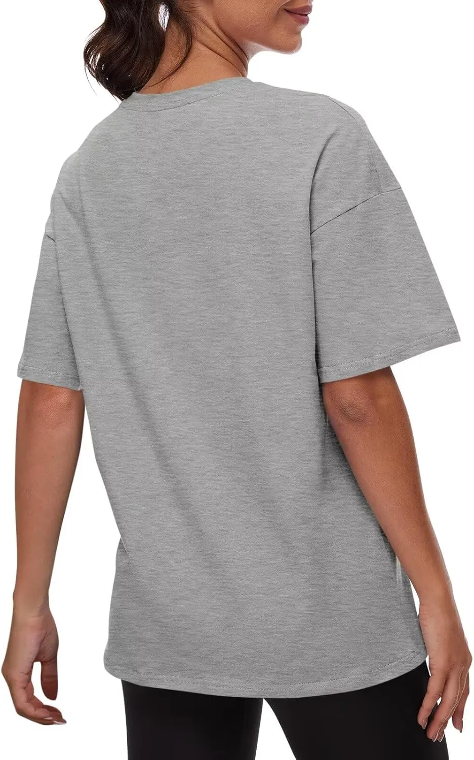 ORANDESIGNE Women Oversized Letter Print T Shirts Crewneck Graphic Short Sleeve Tees