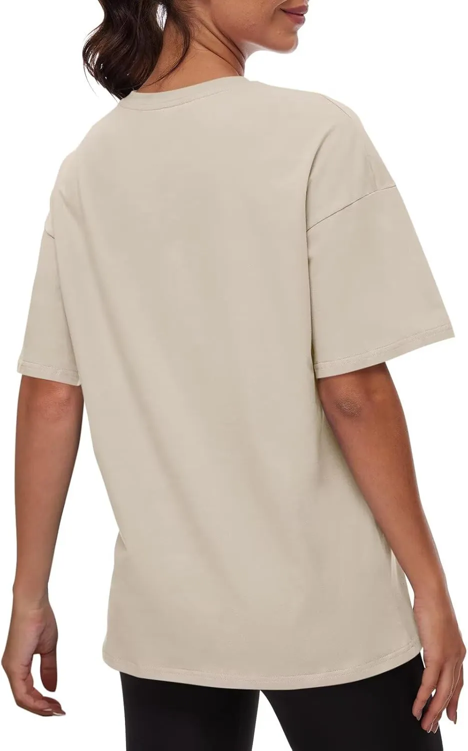 ORANDESIGNE Women Oversized Letter Print T Shirts Crewneck Graphic Short Sleeve Tees