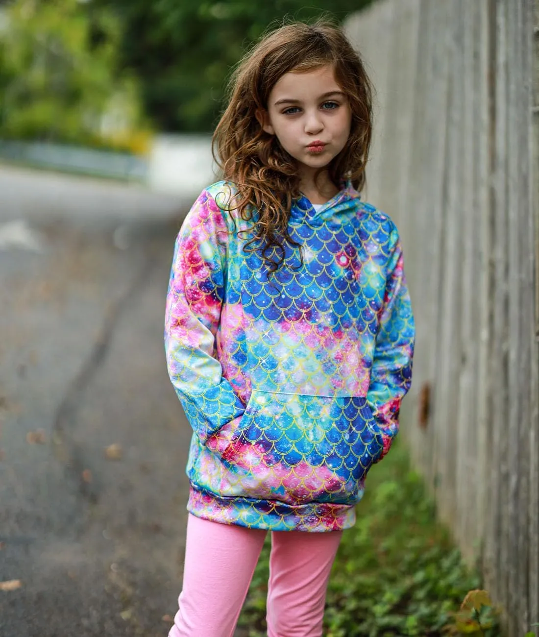 uideazone Girls Pullover Hoodies 3D Graphic Printed Hooded Sweatshirt with Pocket 4-14 Years