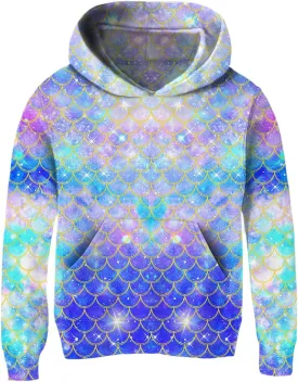 uideazone Girls Pullover Hoodies 3D Graphic Printed Hooded Sweatshirt with Pocket 4-14 Years