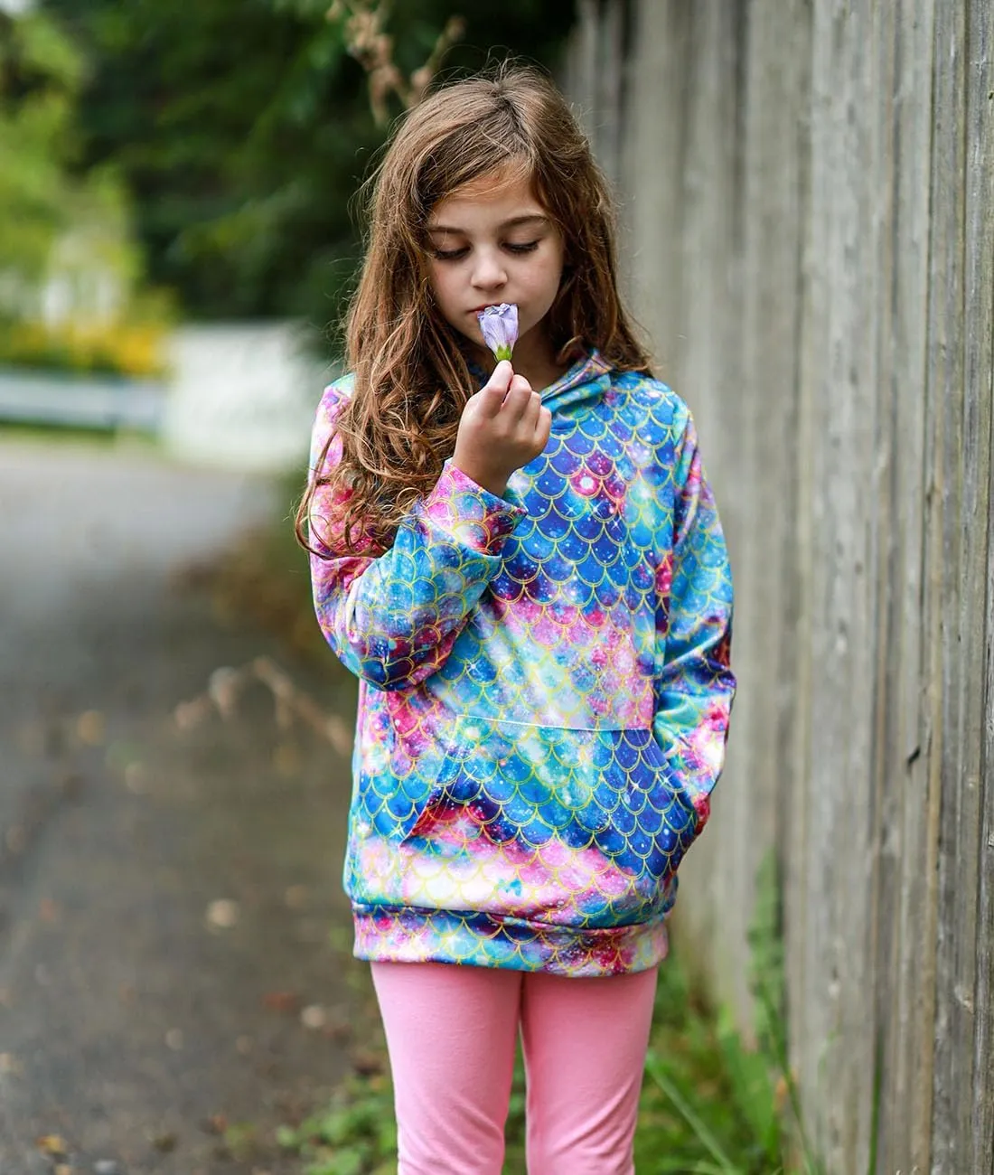 uideazone Girls Pullover Hoodies 3D Graphic Printed Hooded Sweatshirt with Pocket 4-14 Years