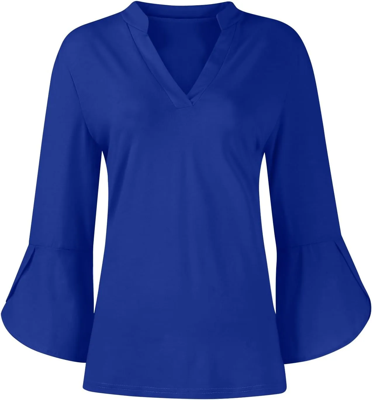 Womens Tops Dressy Casual V Neck 3/4 Length Sleeve Oversized Tshirts Tops Trendy Henley Neck Business Tunics or Tops