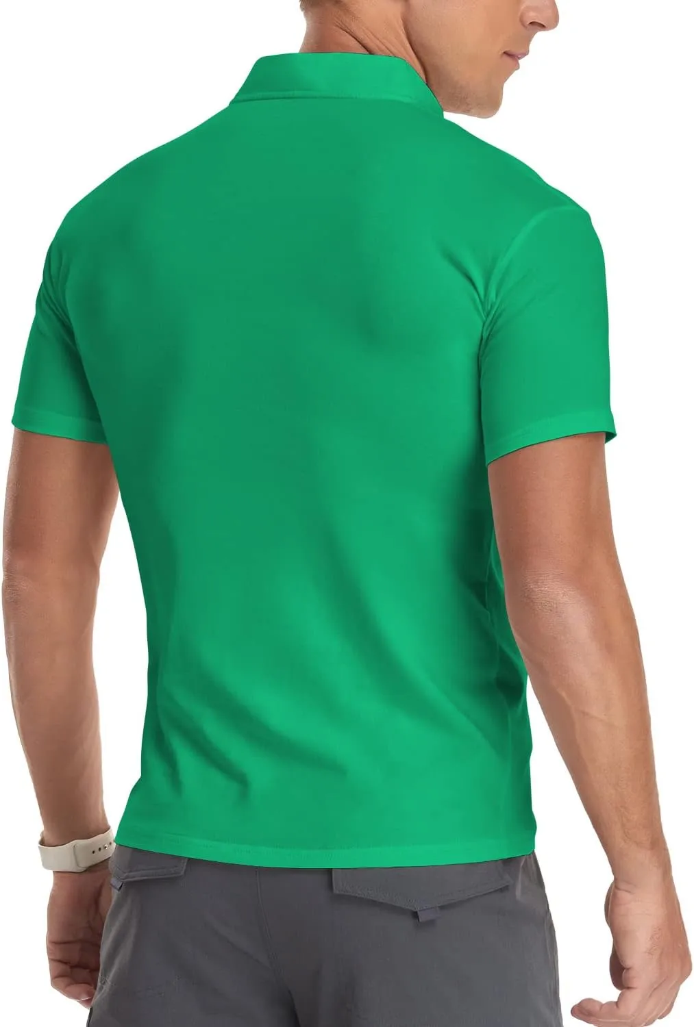 YTD Men's Long/Short Sleeve Polo Shirts Quarter-Zip Casual Slim Fit Mock Neck Basic Designed Cotton Shirts